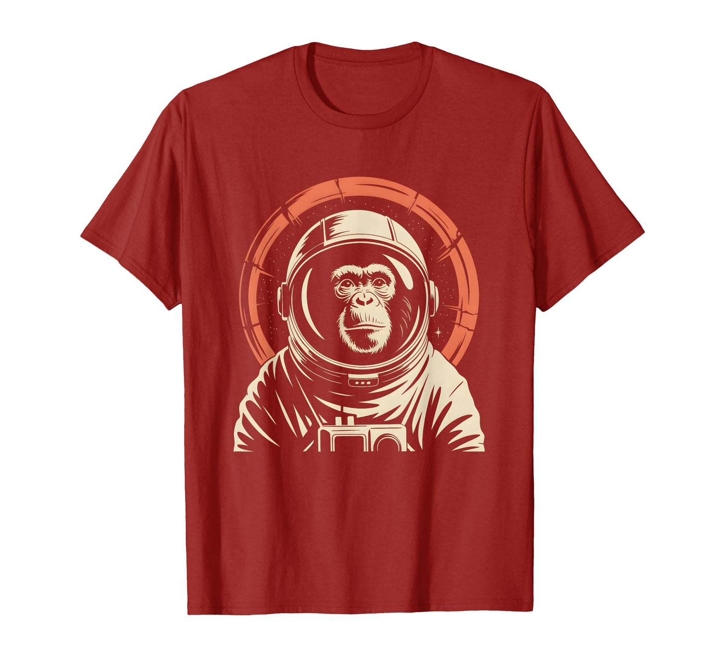 Monkey In Space Suit Funny Vintage Sci-Fi Astronaut Galaxy T-Shirt
