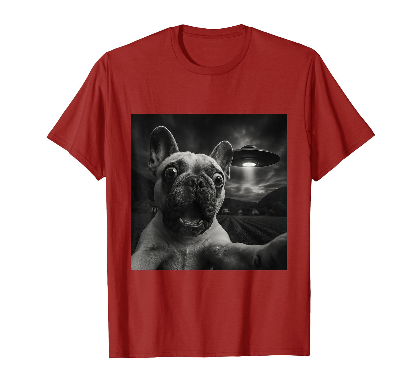 French Bulldog UFO Encounters Selfie T-Shirt for Men Women Kids