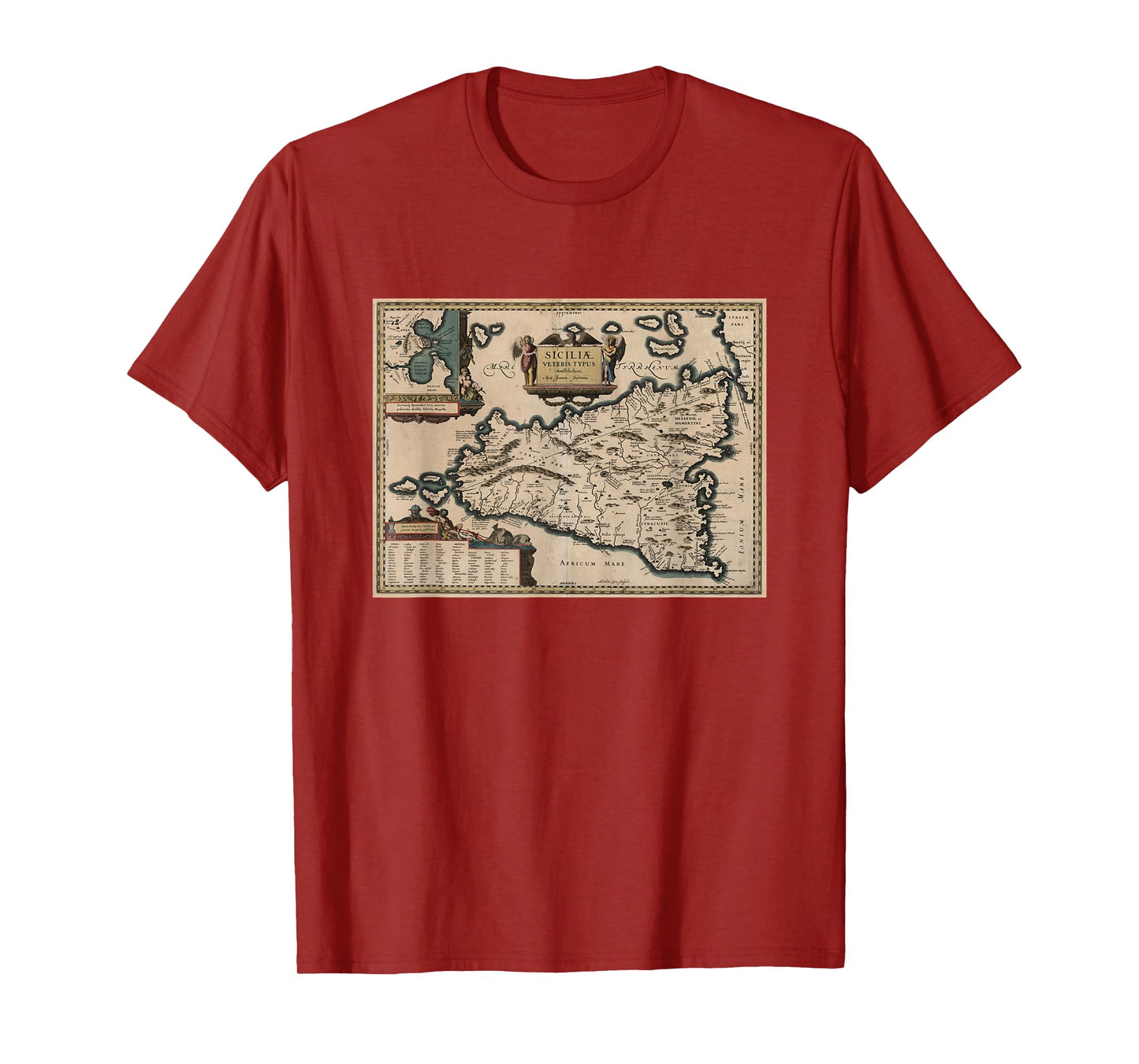 Sicily Italy Map T Shirt T-Shirt