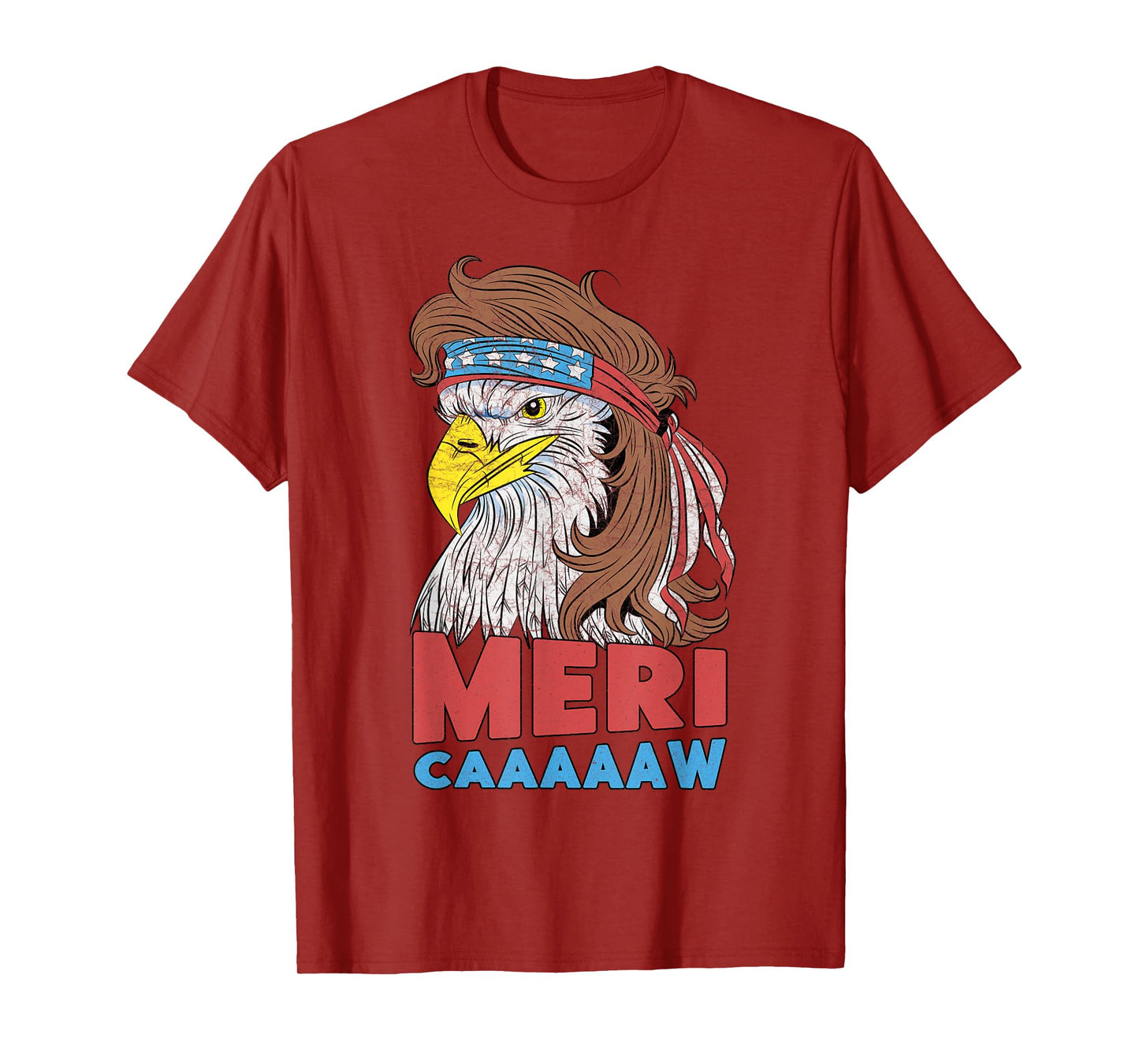 meri-caaaaaw - Eagle Mullet 4th Of July USA American Flag T-Shirt