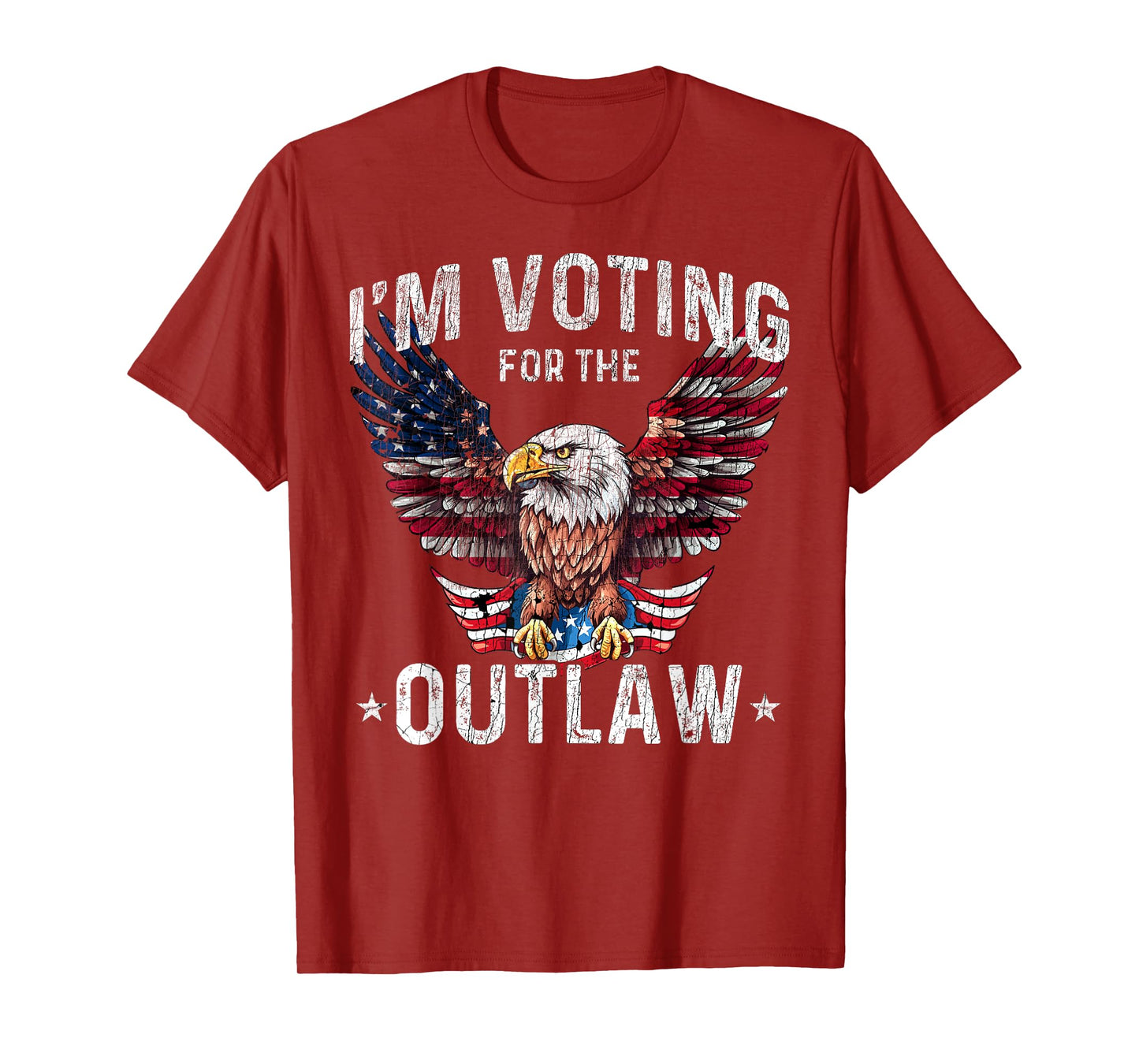 US Flag Eagle I'm Voting for The Outlaw Funny Pro Trump 2024 T-Shirt