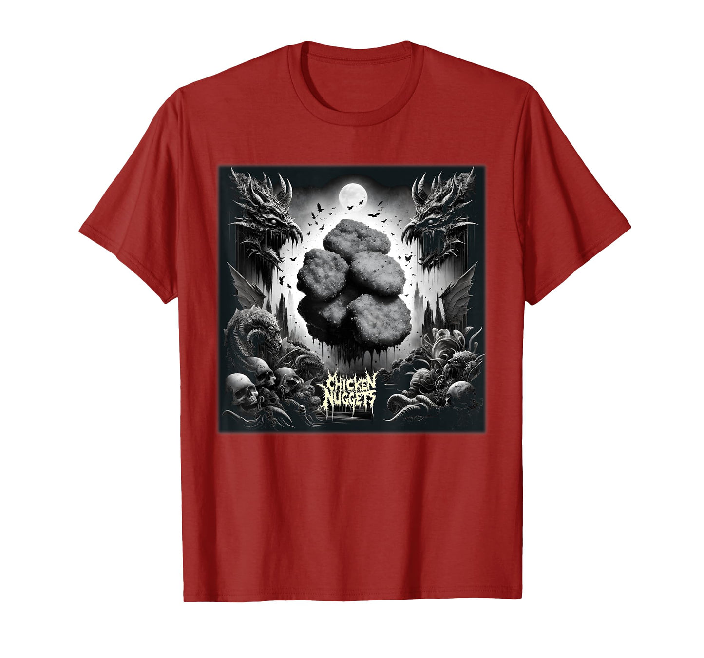 Death Metal Music Chicken Nuggets Meme Goth Aesthetic Nugs T-Shirt