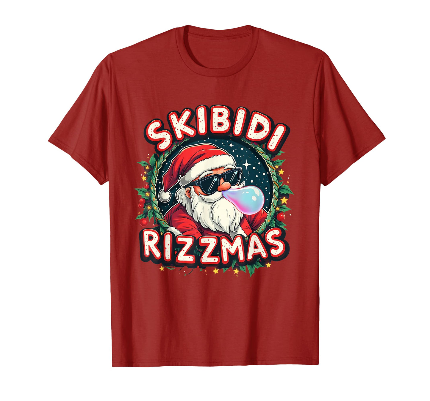 Skibidi Rizzmass Celebration Merry Christmas Funny Santa T-Shirt