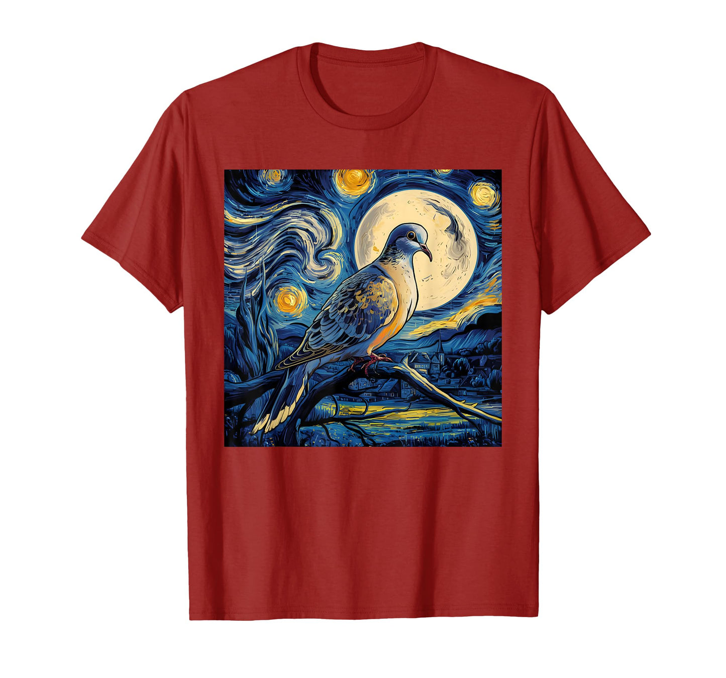 Mourning Dove Bird Lover Starry Night Van Gogh Bird Watchers T-Shirt
