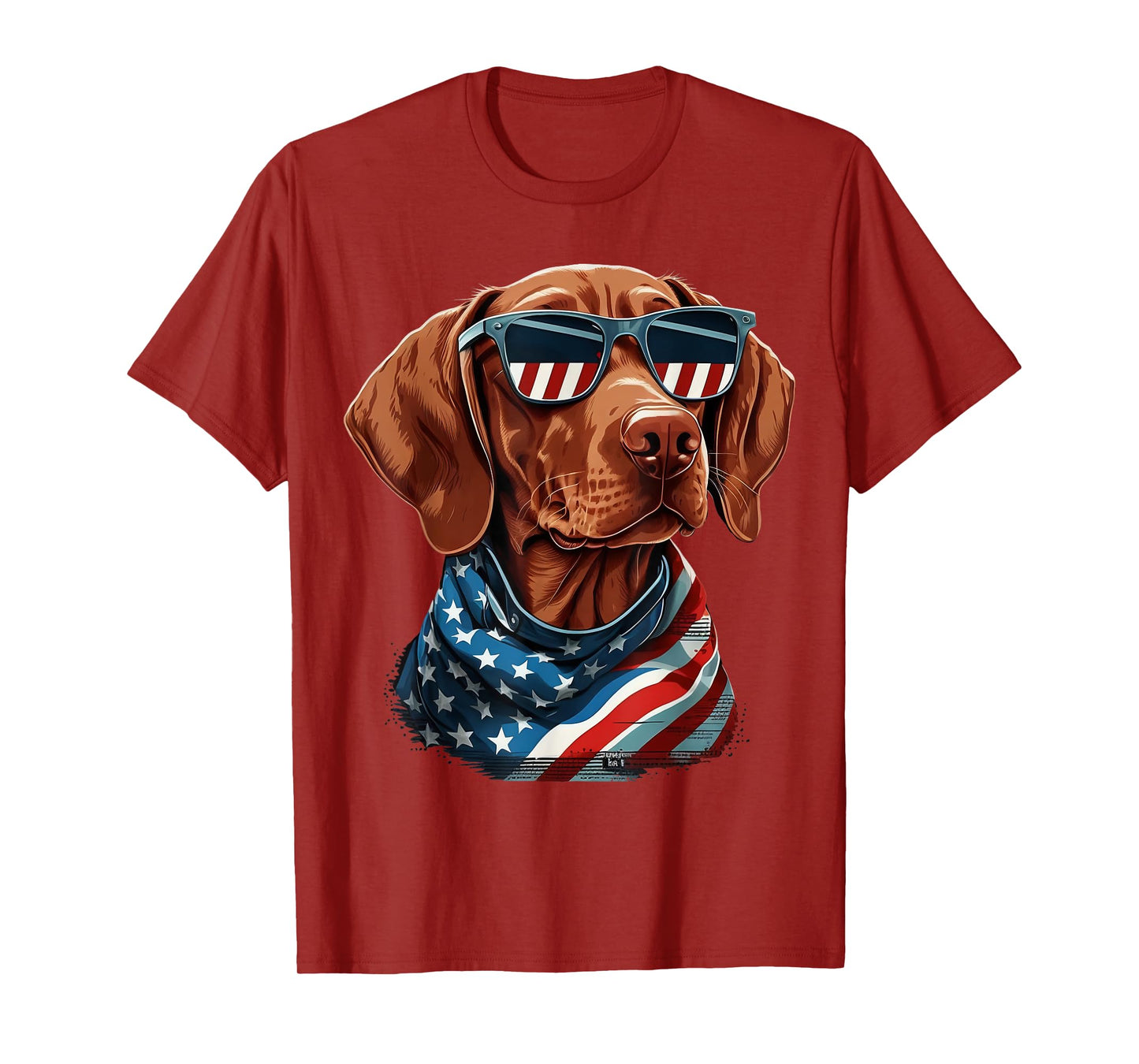 USA 4th Of July Vizsla on Patriotic American Vizsla T-Shirt for Women Kids Men