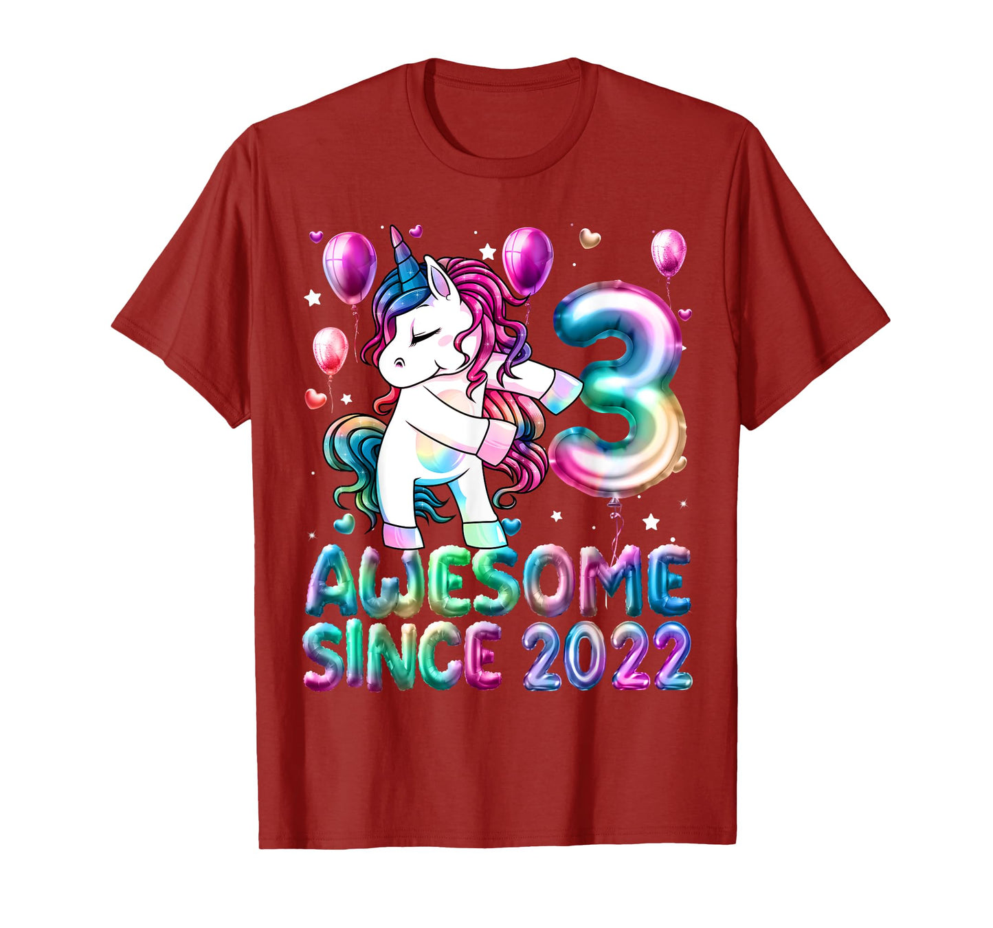 Flossing Unicorn 3 Year Old 3rd Birthday Girl Unicorn Party T-Shirt