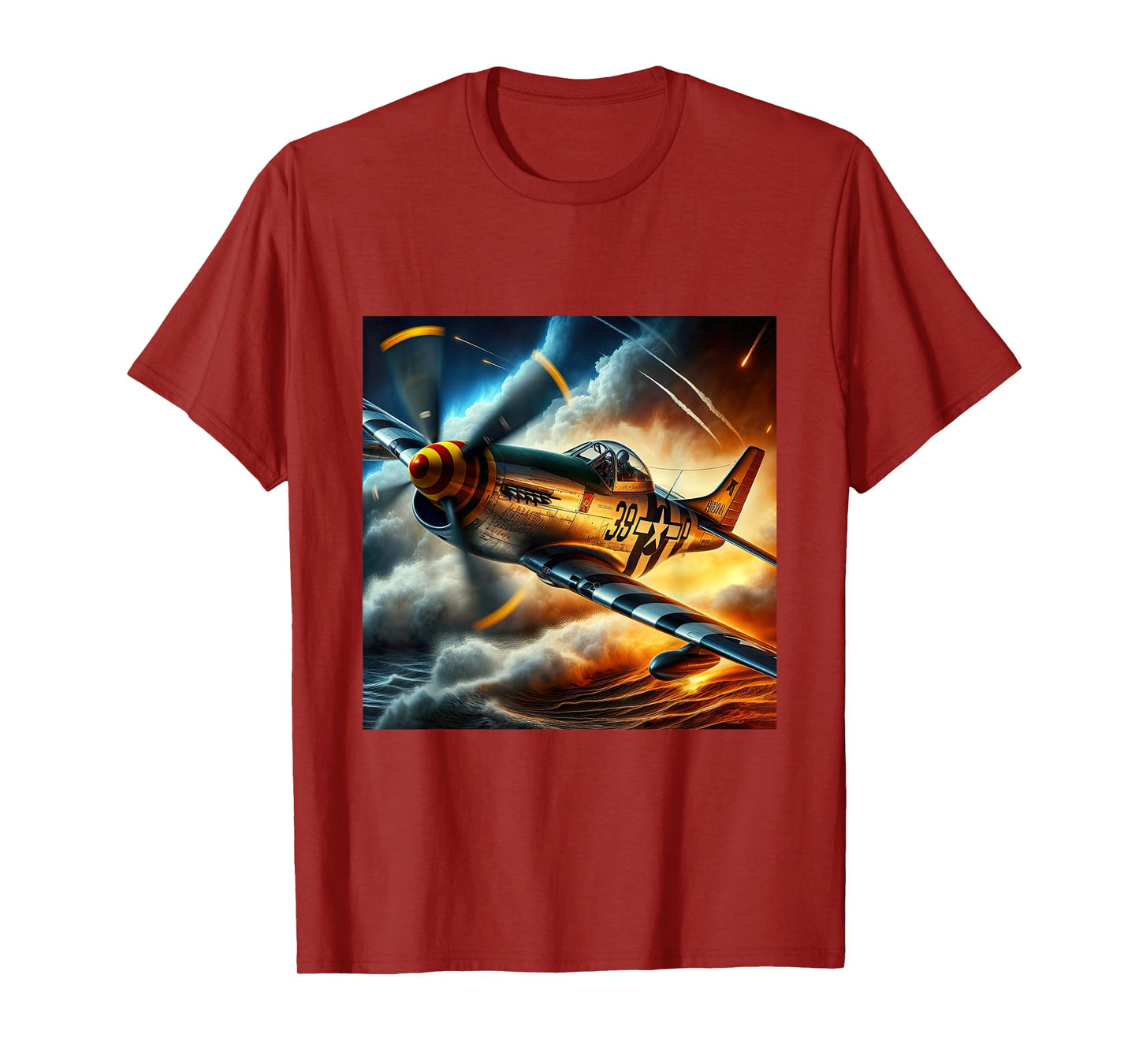 WWII Warbirds | P-51 Mustang in Dynamic Flight in the Sky T-Shirt