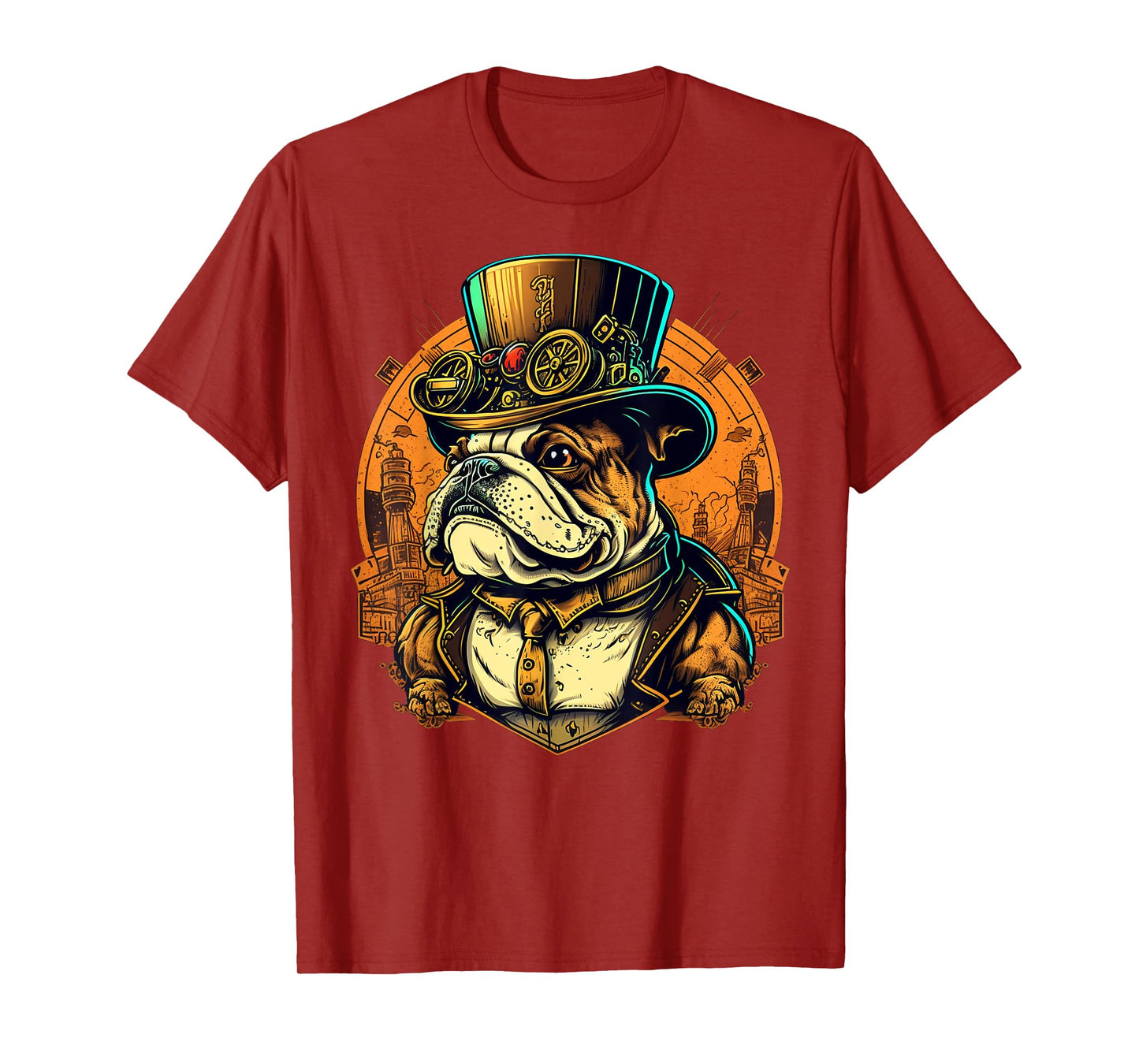Steampunk Bulldog T-Shirt for Men Women Kids