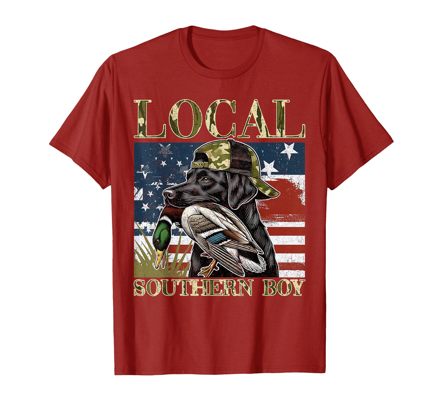 Local Southern Duck Hunting Dog Black Lab Outdoor Vintage T-Shirt