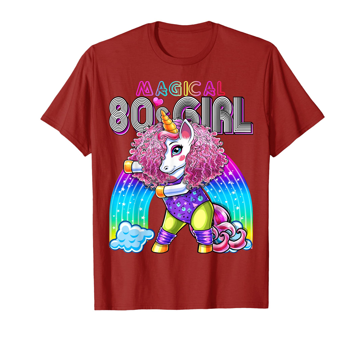 Magical 80's Girl Flossing Unicorn Leotard Leg Warmers Party T-Shirt