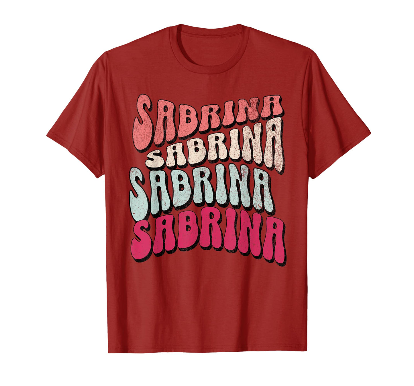 Girl Retro Sabrina First Name Groovy Beach T for Women T-Shirt