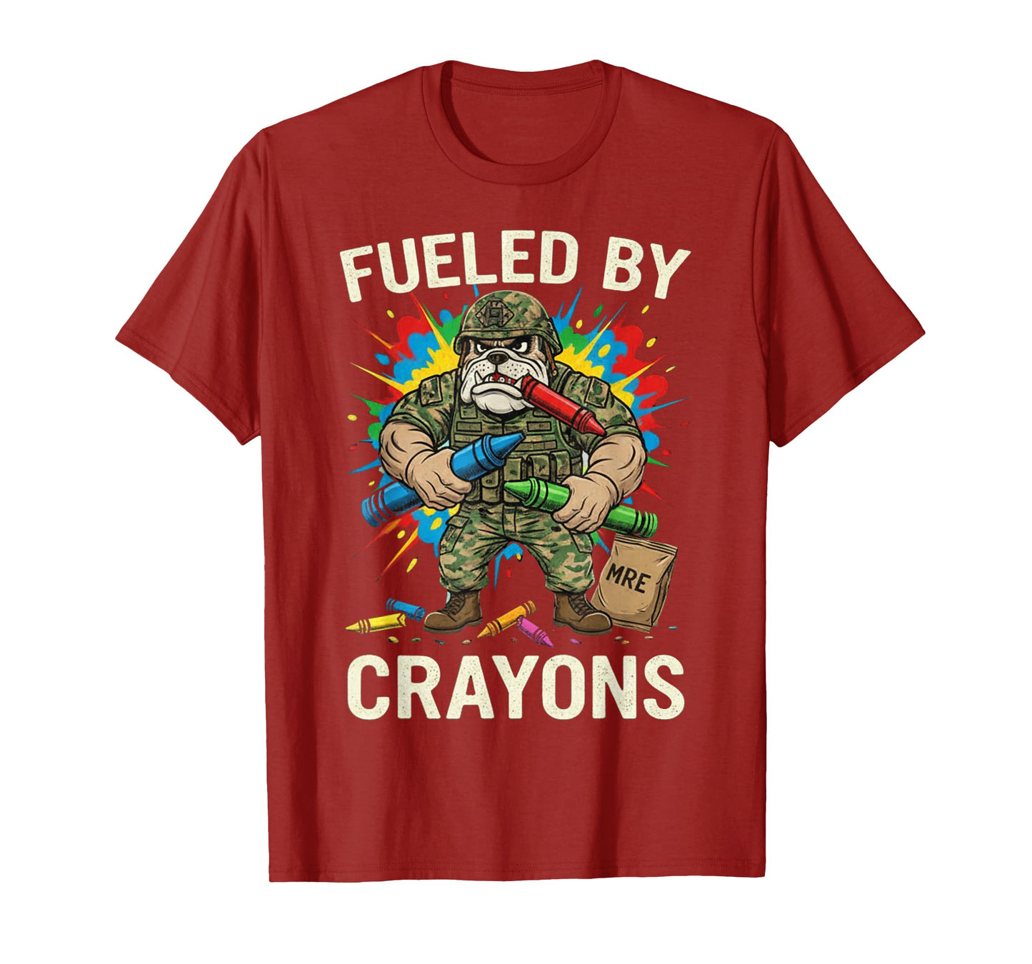 Military Corps Bulldog Crayon Eater Soldier Veterans Day T-Shirt
