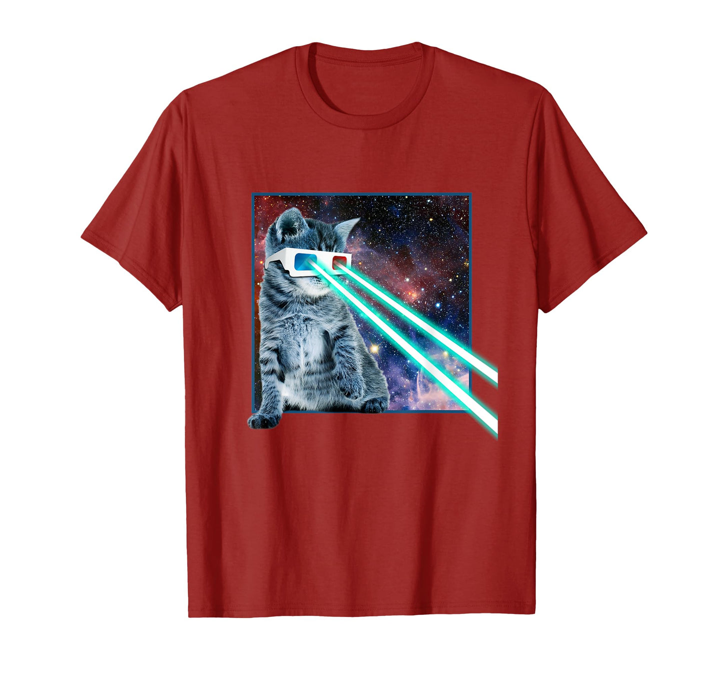 Laser Eye Cat | 3D Glasses | Kitty Galaxy Space Xmas Gift T-Shirt for Men Women Kids