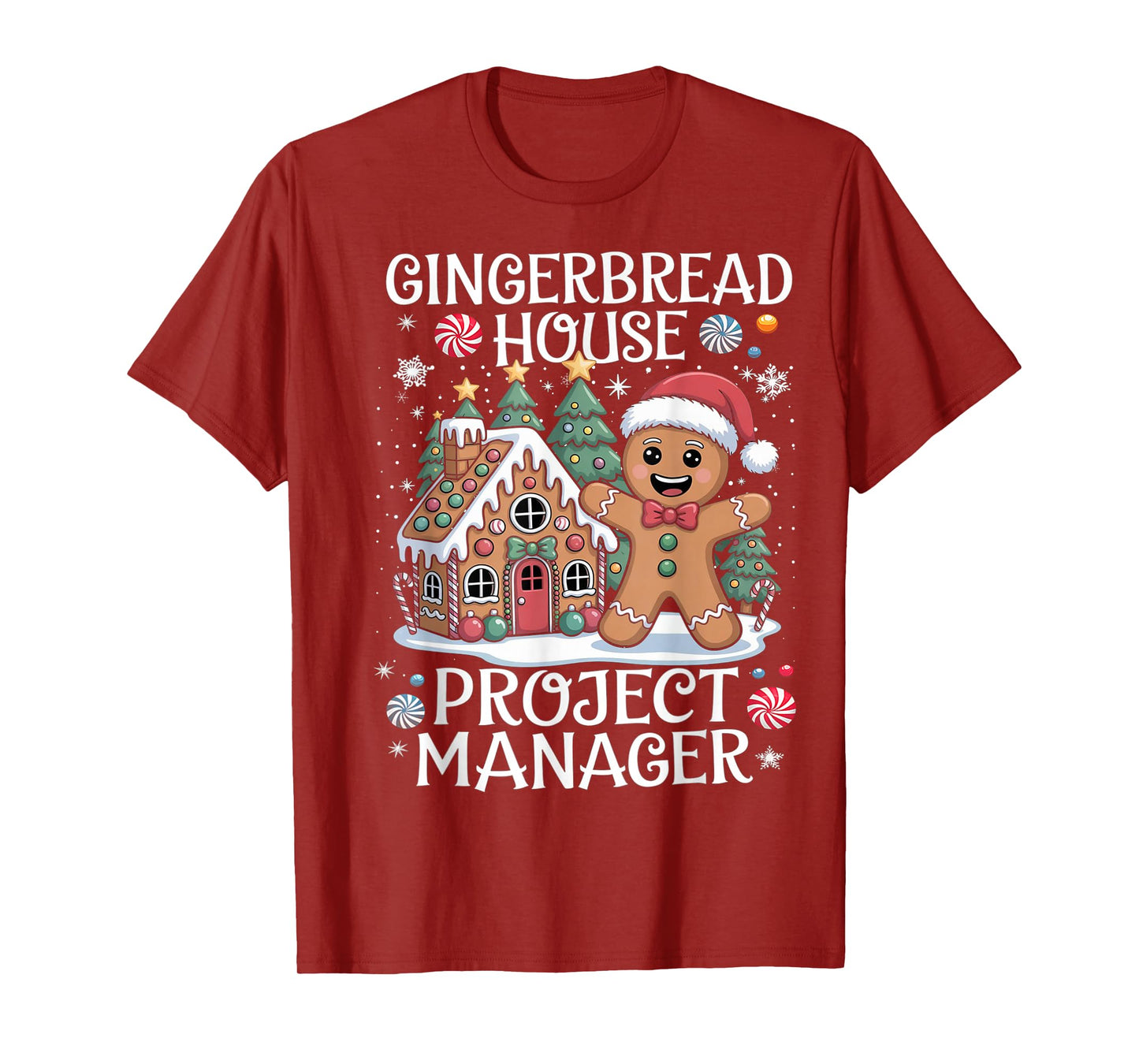 Gingerbread House Project Manager Decorating Baking Xmas T-Shirt