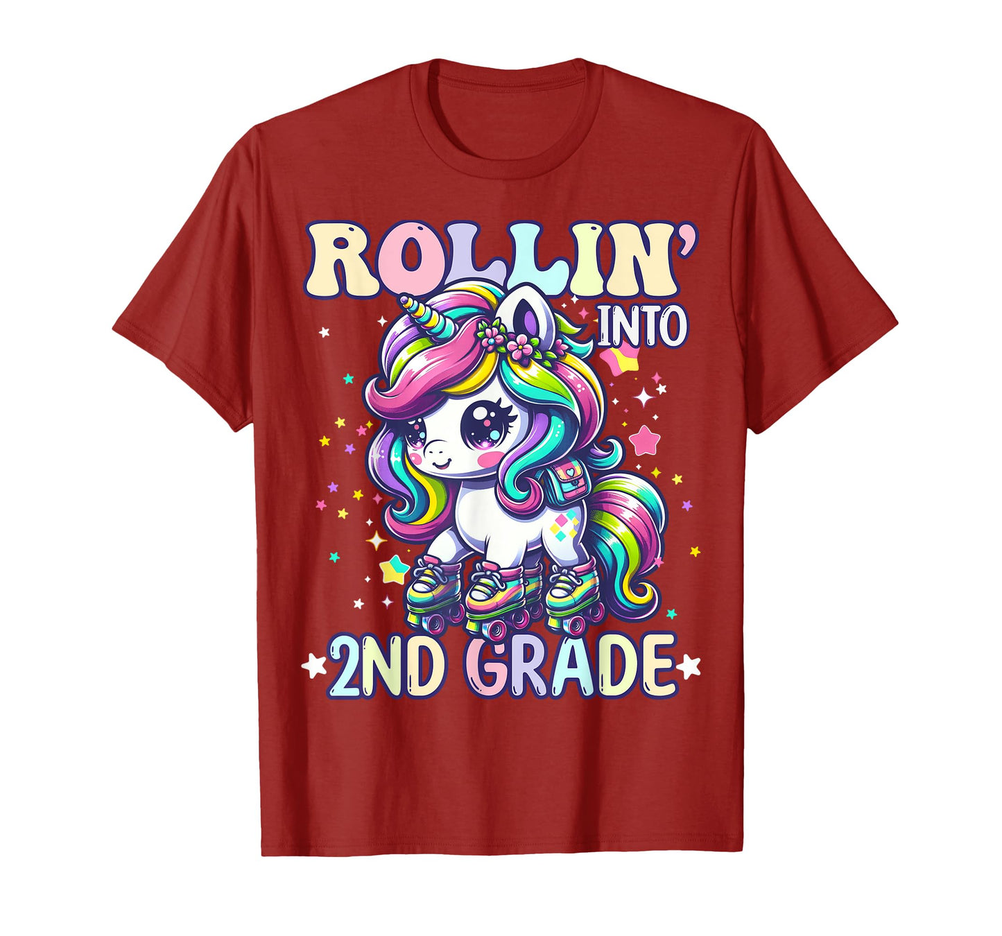 2nd Grade Back To School First Day Girl Rollin Unicorn T-Shirt