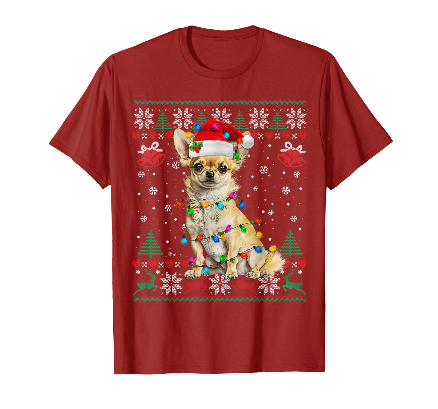Chihuahua Christmas Santa Ugly Sweater Dog Lover Xmas T-Shirt