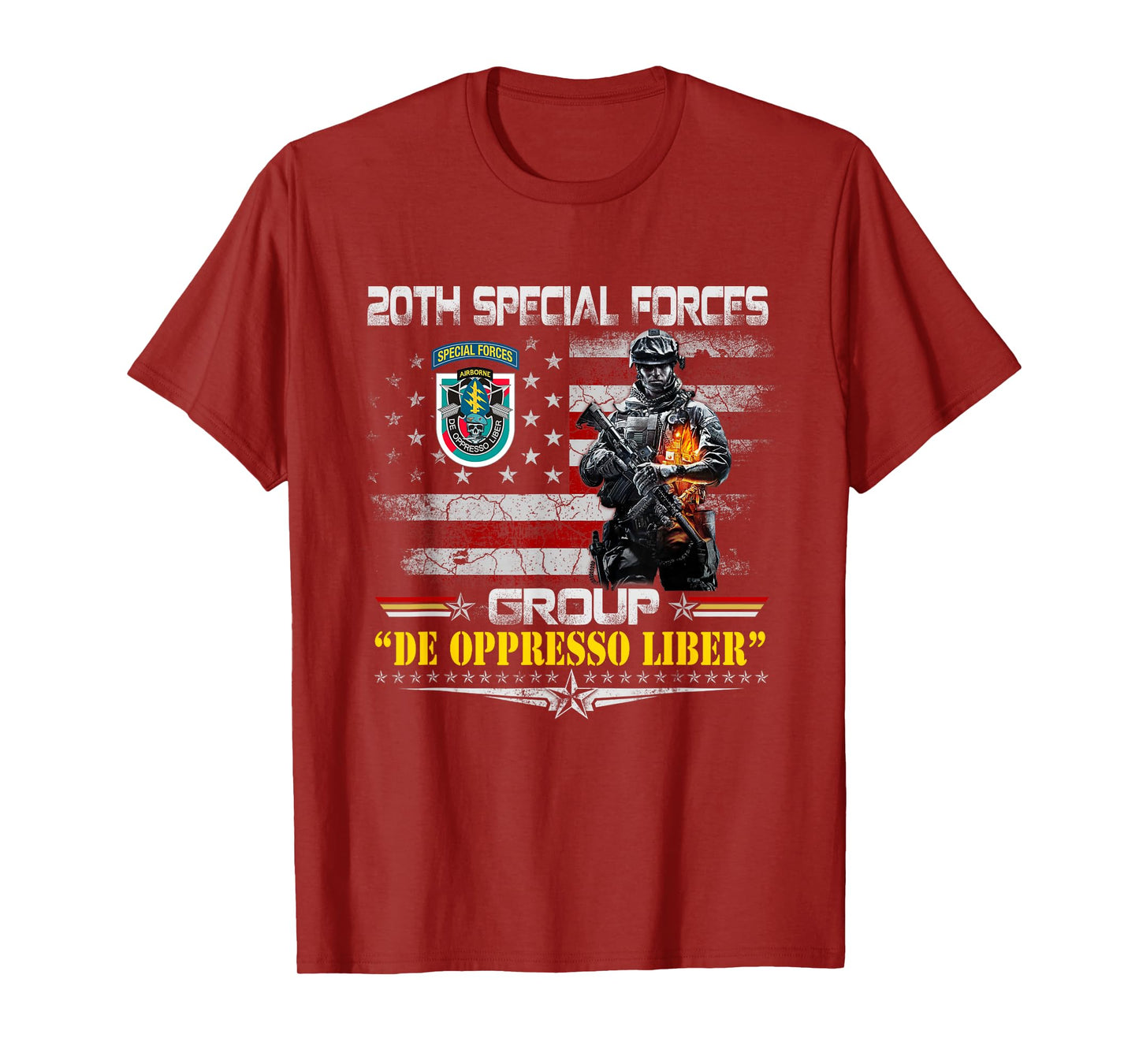 20th Special Forces Group Veteran Flag Patriotic Vintage Men T-Shirt