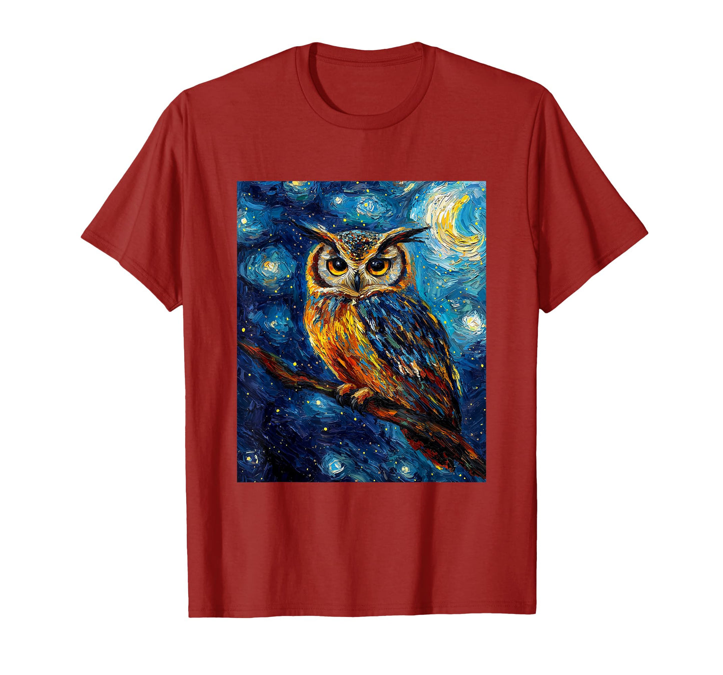 Owl Bird - Van Gogh Style - Starry Night T-Shirt