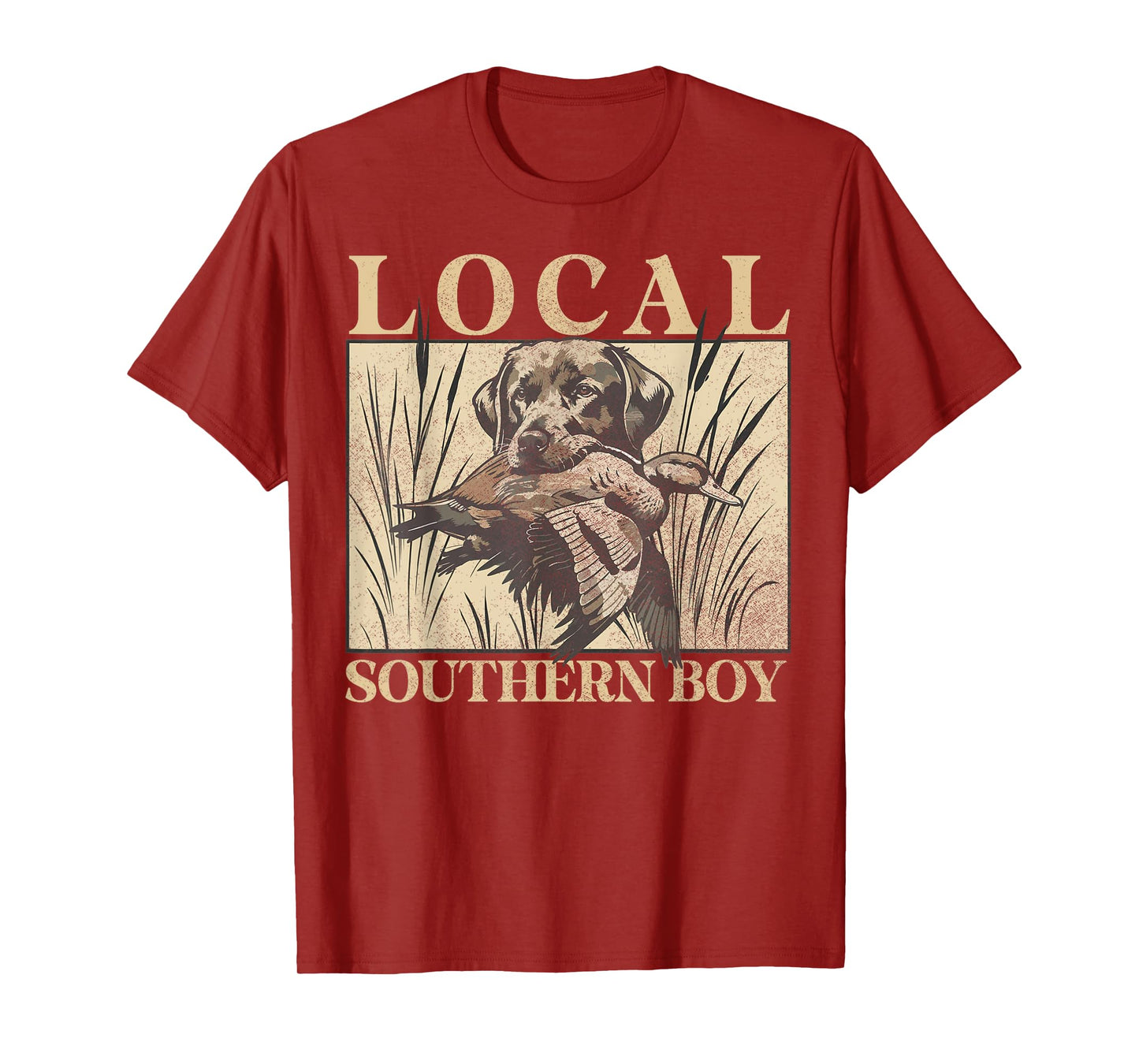 Local Southern Boy Duck Hunting Black Lab Outdoor Vintage T-Shirt