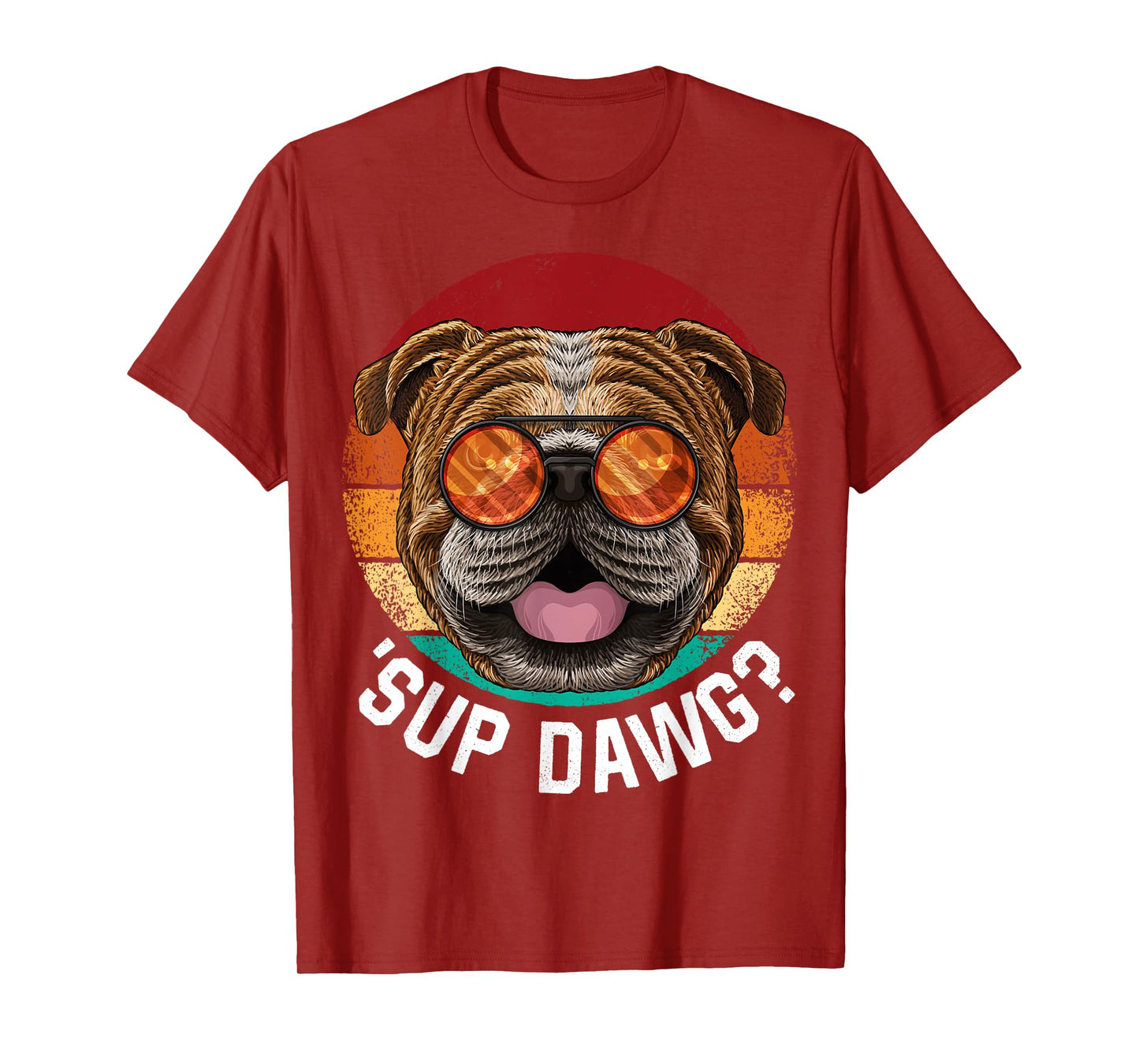 'Sup Dawg Bulldog Funny Dog Retro Vintage Puppy T-Shirt