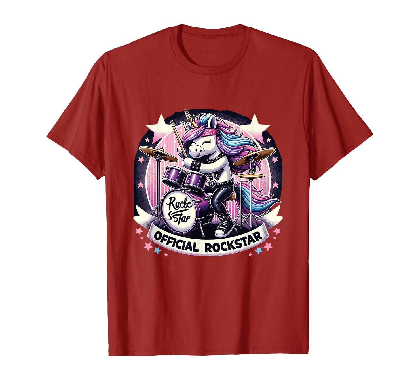 Funny Unicorn Drums Rockstar Band official rockstar T-Shirt