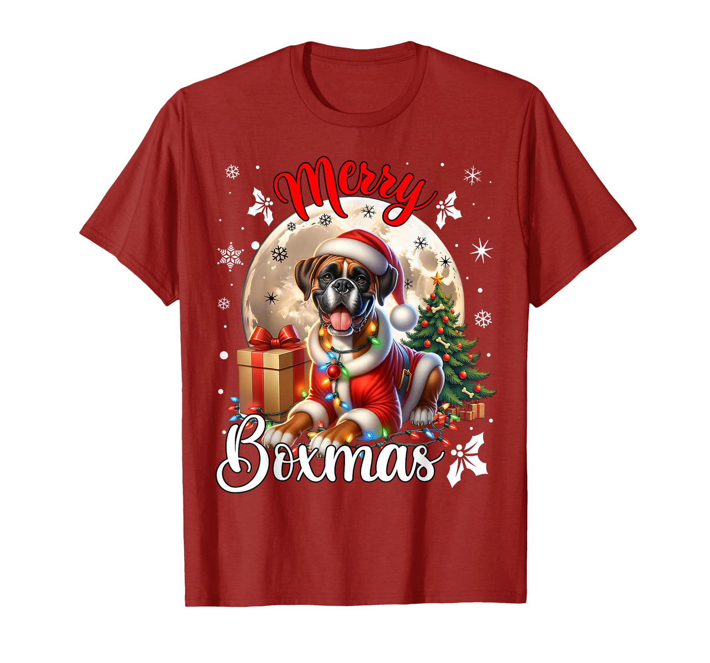 Boxer Christmas Boxer Dog Costume Boxer Xmas Merry Boxmas T-Shirt