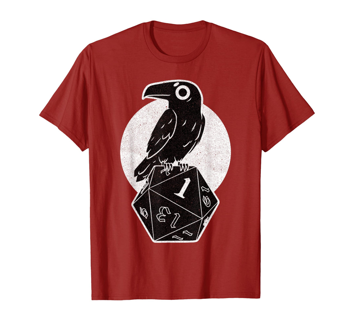 Vintage Funny Crow Cute Dark Bird Retro Roll Dice Game T-Shirt