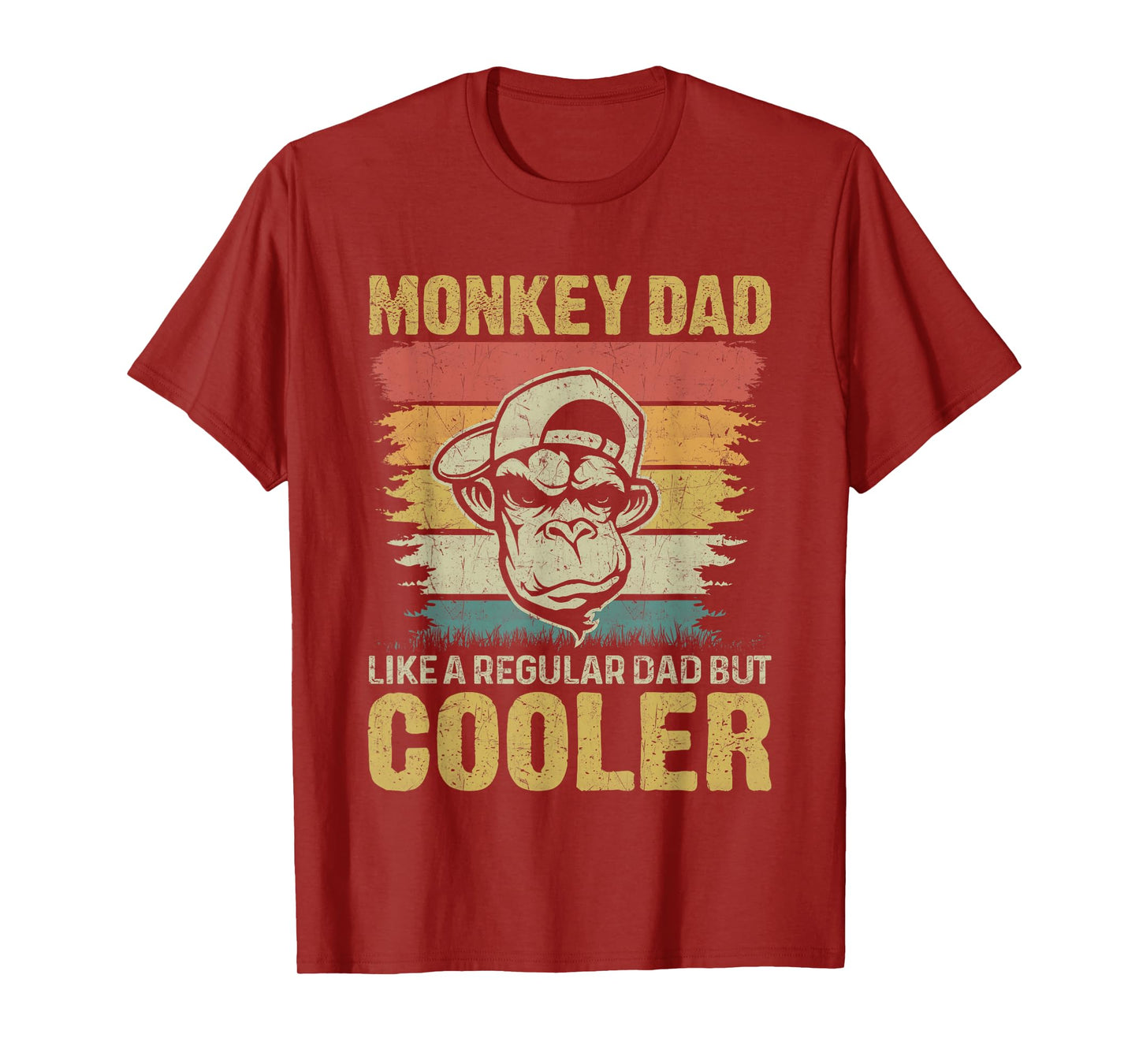 Retro Monkeys Father Men Animal Monkey Dad T-Shirt