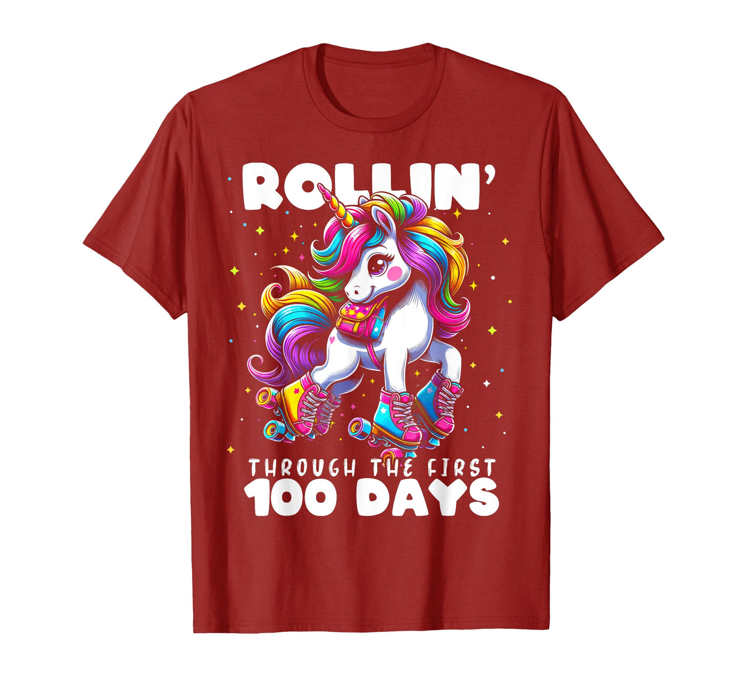 100 Days of School Girls Teacher 100th Day Unicorn Outfit T-Shirt
