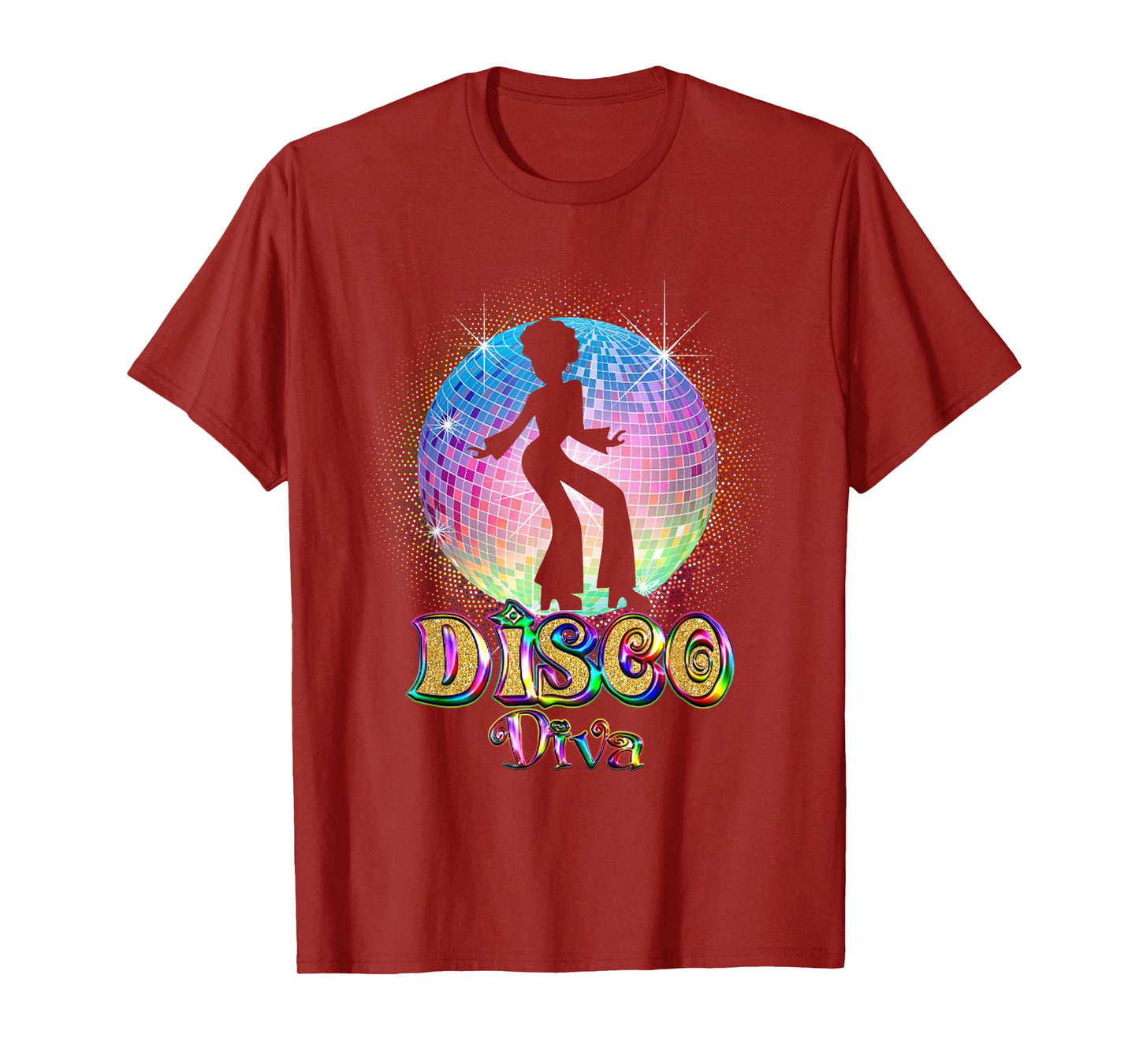 Disco Diva - Retro 70's 80's Seventies Retro Disco Ball T-Shirt