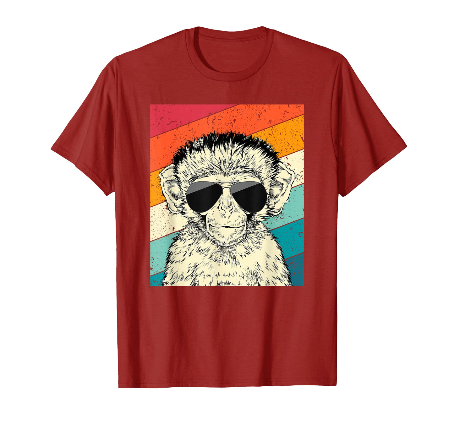 Retro Vintage Monkey with Sunglasses Wild Life Lovers T-Shirt