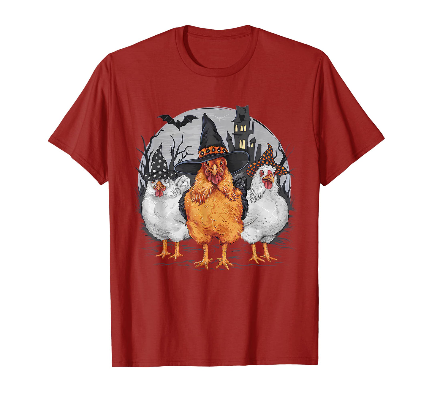 Funny Halloween Chickens Witch Spooky Season T-Shirt
