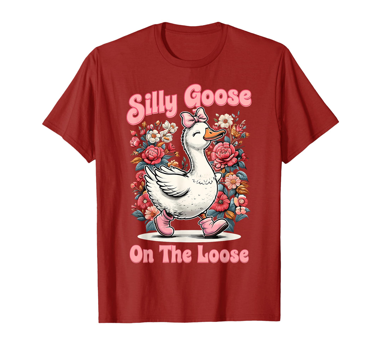 Silly Goose Mommy Funny Floral Silly Goose Mama Mother's Day T-Shirt
