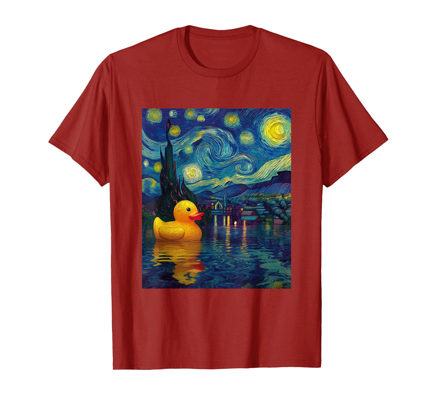 Rubber Duck Duckie Ducky Van Gogh Style Starry Night Funny T-Shirt
