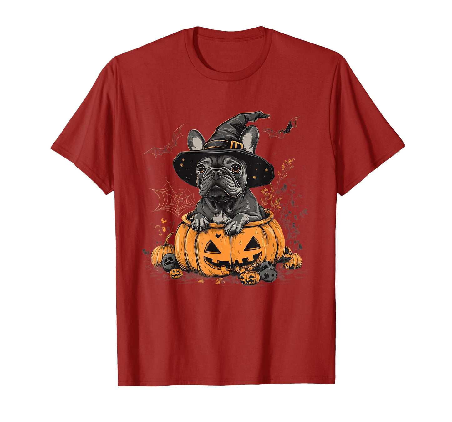 French Bulldog Dog Pumpkin Halloween Thanksgiving Men Women T-Shirt