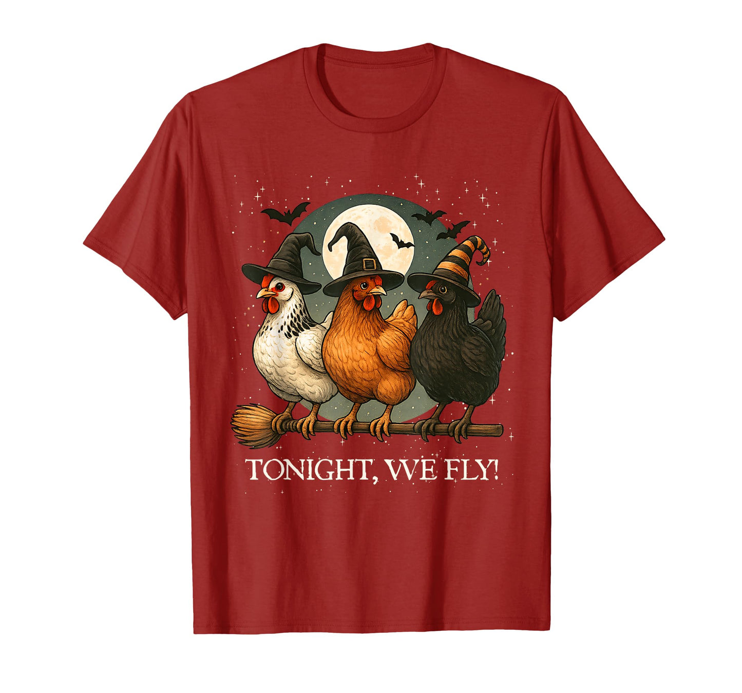 Tonight We Fly Funny Chicken Spooky Season Farm Halloween T-Shirt