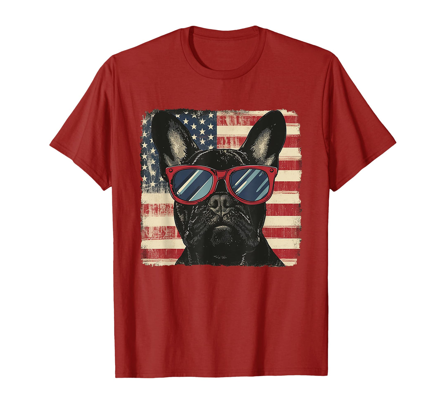 Frenchie America Flag 4th of July Women Men Kids T-Shirt
