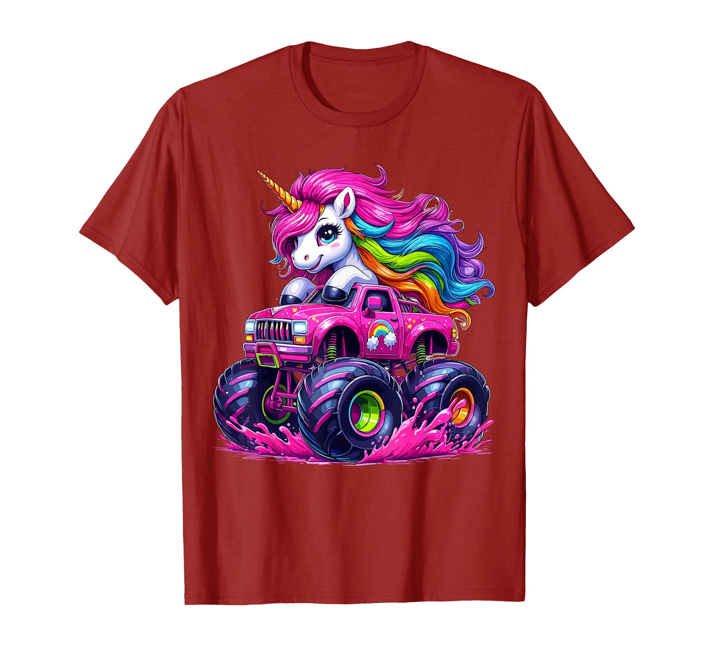 Unicorn Riding Monster Truck T-Shirt