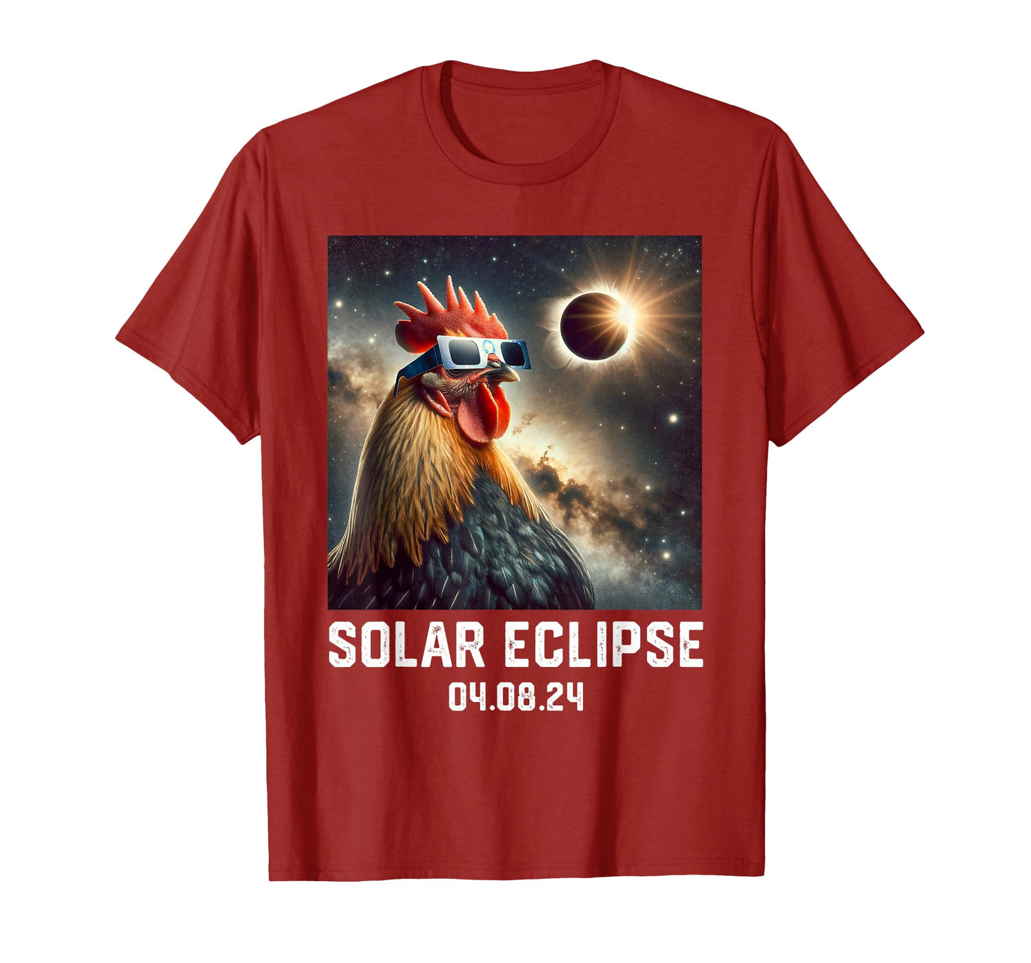 Totality Solar Eclipse 04.08.24 Chicken Astronomy Lovers T-Shirt