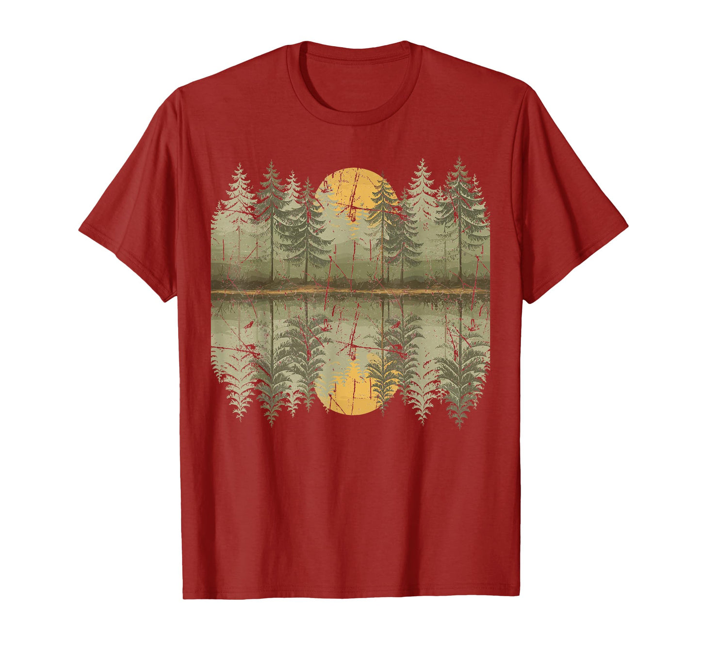 Nature Reflection Forest Trees Outdoor Wildlife T-Shirt