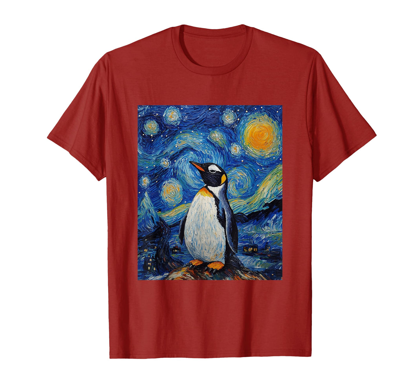 Penguin Bird - Van Gogh Style - Starry Night T-Shirt
