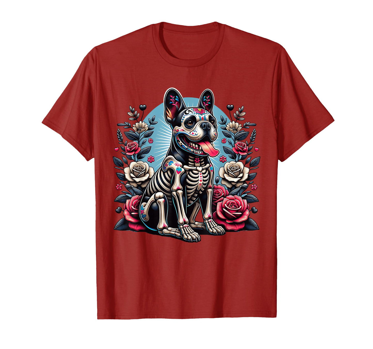 French Bulldog Dia De Los Muertos Frenchie Halloween T-Shirt
