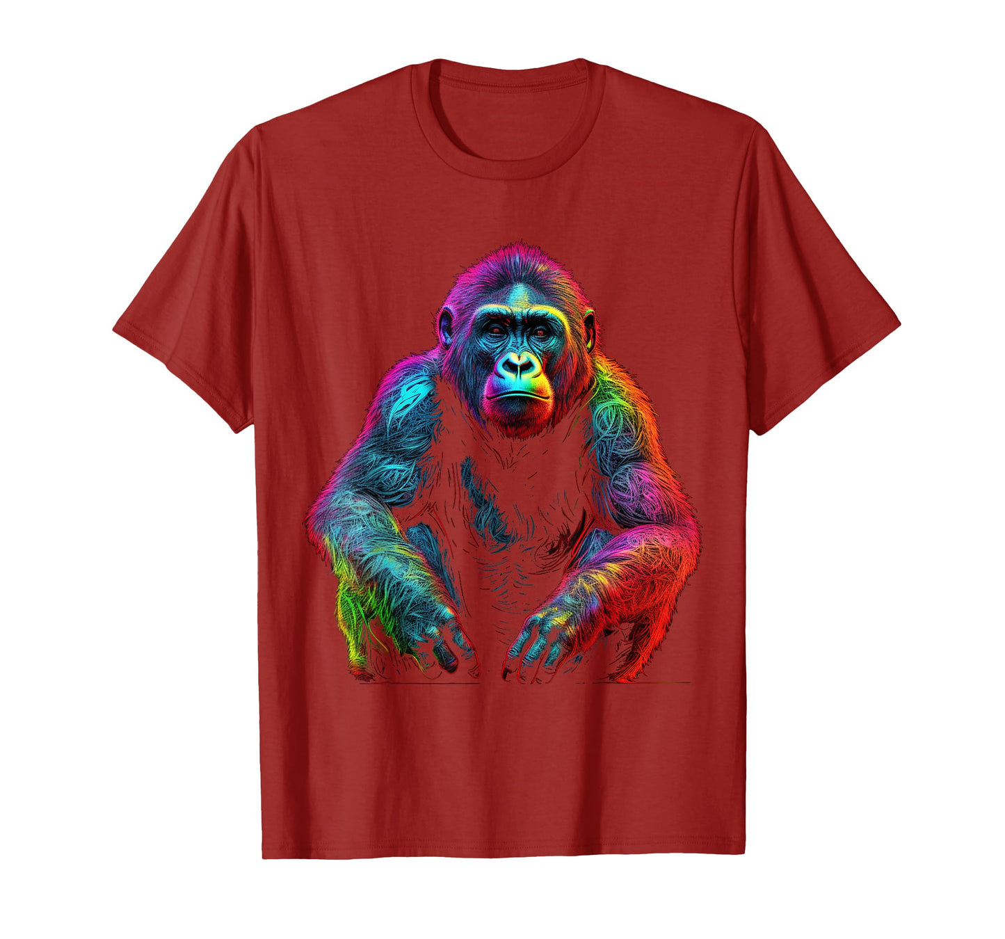 Monkey Colourful Art Animal Creative Animal Motif Monkey T-Shirt