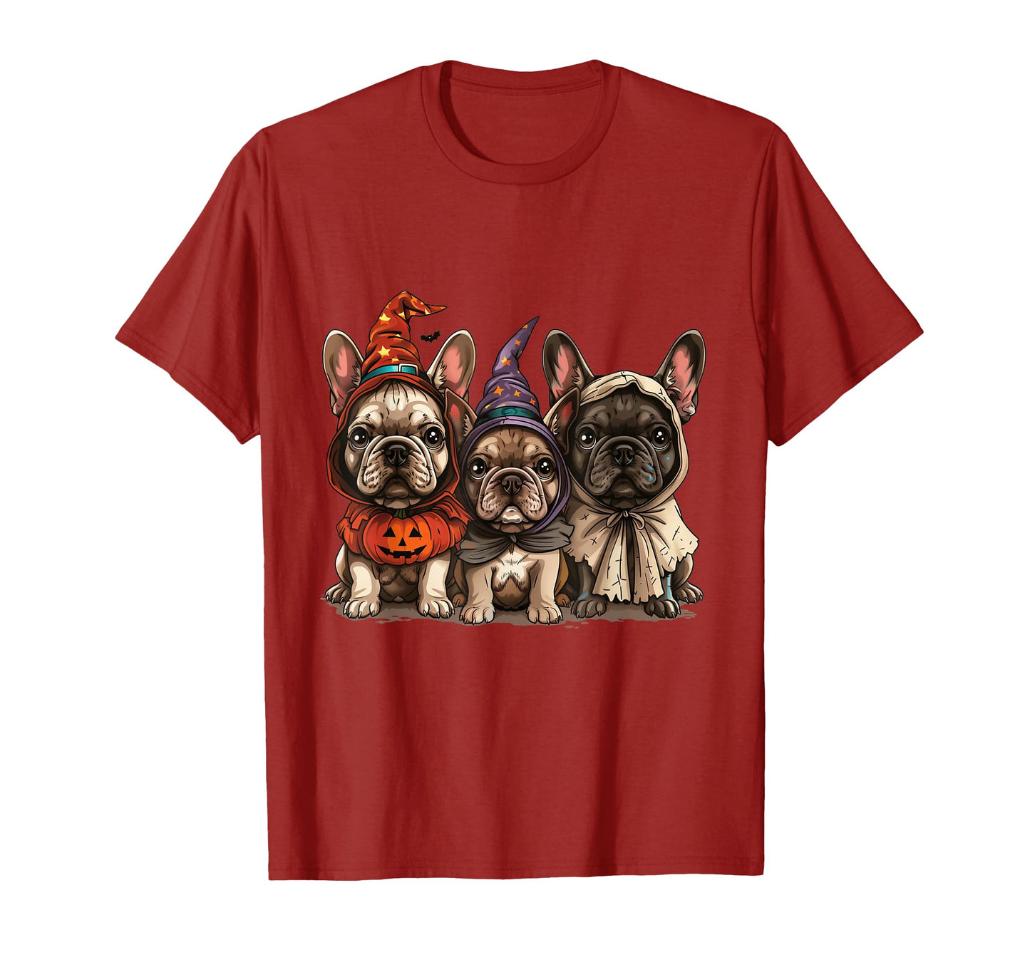 Cute French Bulldogs Halloween Pumpkin Frenchie Puppy Dogs T-Shirt