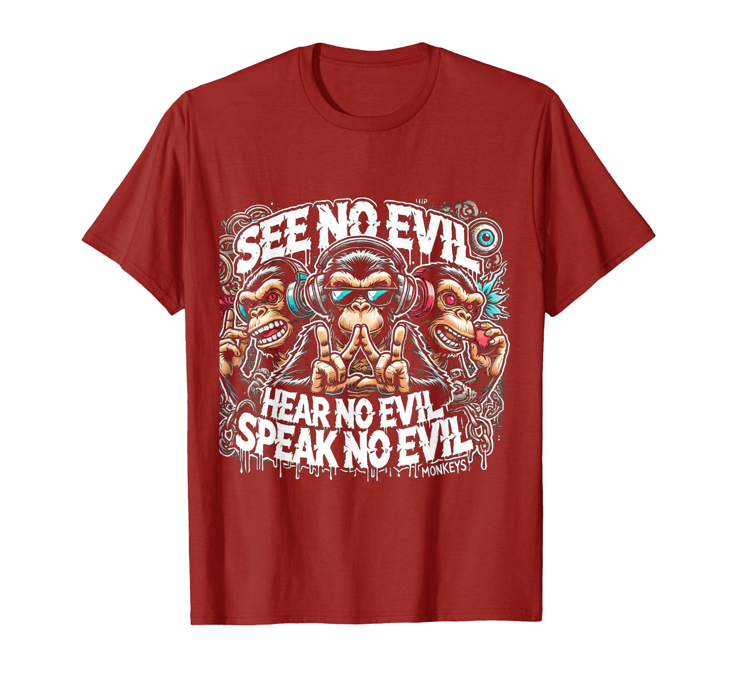 Three Wise Monkeys See No Evil Hear No Evil Speak No Evil T-Shirt