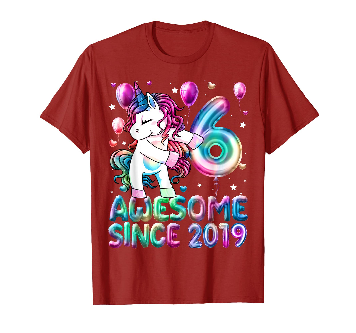 Flossing Unicorn 6 Year Old 6th Birthday Girl Unicorn Party T-Shirt
