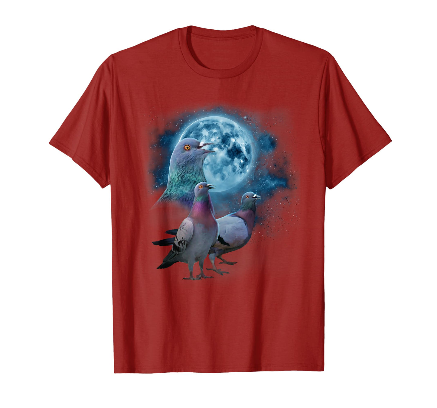 Funny Pigeon Shirt - Funny Pigeons Howling at the Moon T-Shirt