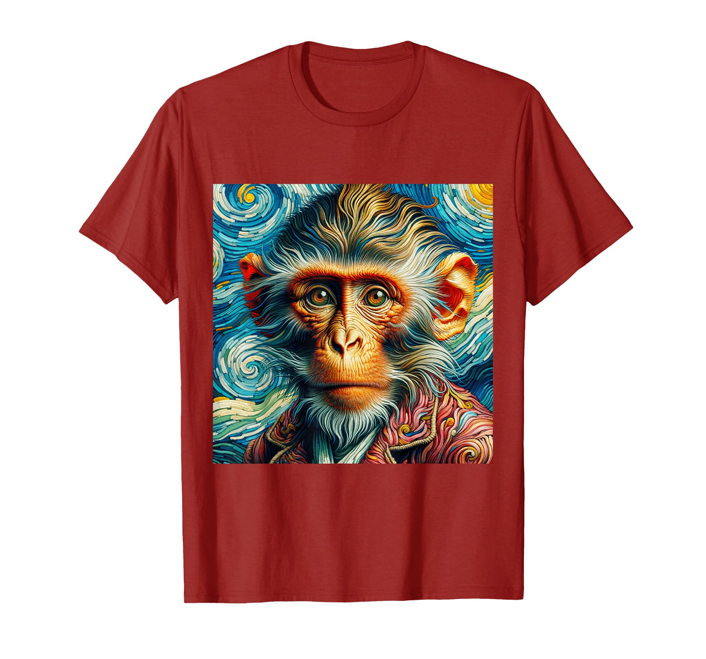 Vincent Van Gogh Shirt Monkey Vangogh Ape Rhesus Macaque Art T-Shirt