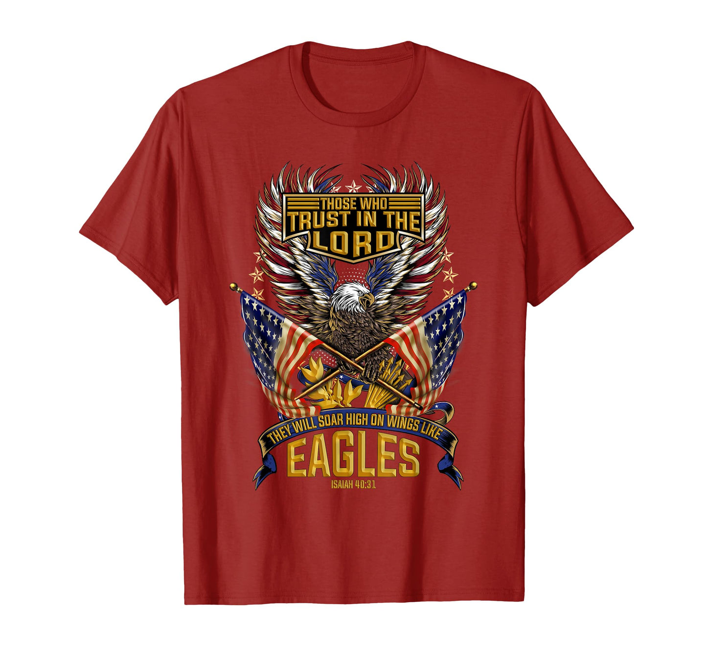 Soar On Wings Like Eagles Christian Patriotic T-Shirt T-Shirt for Women Kids Men