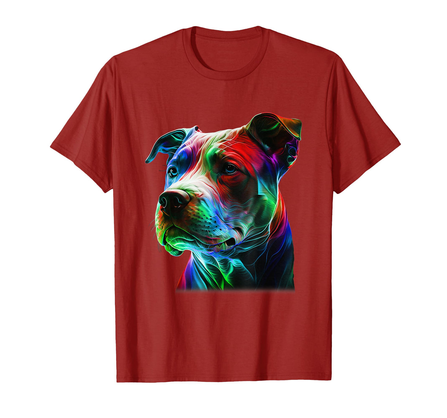 Colorful Pit-Bull Beauty Graphic Art Pitbull Dog Lover T-Shirt